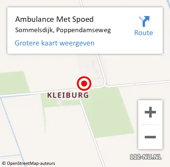 Locatie op kaart van de 112 melding: Ambulance Met Spoed Naar Sommelsdijk, Poppendamseweg op 15 december 2023 07:47