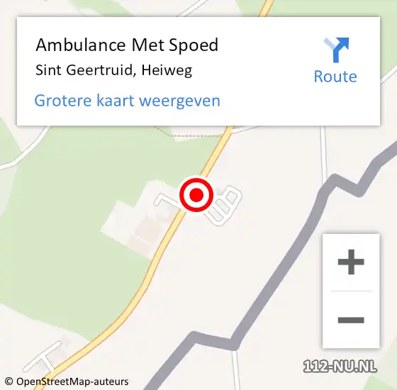 Locatie op kaart van de 112 melding: Ambulance Met Spoed Naar Sint Geertruid, Heiweg op 18 september 2014 14:59