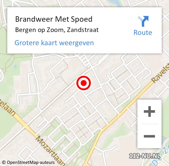 Locatie op kaart van de 112 melding: Brandweer Met Spoed Naar Bergen op Zoom, Zandstraat op 15 december 2023 08:19