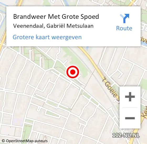 Locatie op kaart van de 112 melding: Brandweer Met Grote Spoed Naar Veenendaal, Gabriël Metsulaan op 15 december 2023 08:29