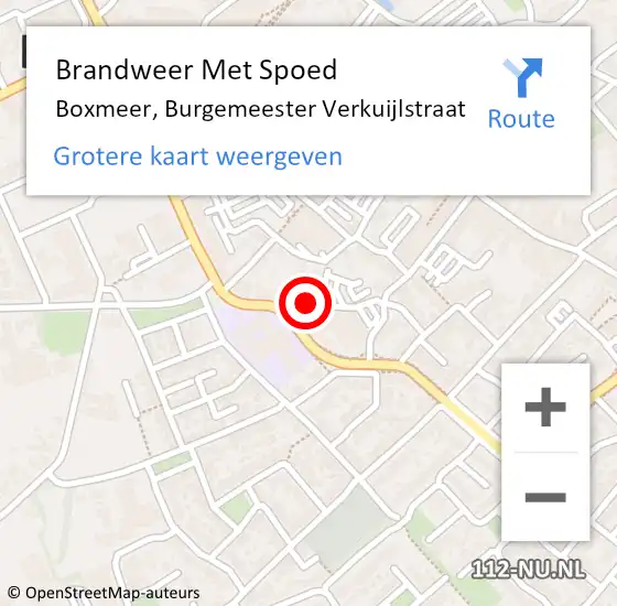 Locatie op kaart van de 112 melding: Brandweer Met Spoed Naar Boxmeer, Burgemeester Verkuijlstraat op 15 december 2023 08:56