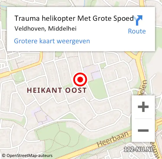 Locatie op kaart van de 112 melding: Trauma helikopter Met Grote Spoed Naar Veldhoven, Middelhei op 15 december 2023 09:00