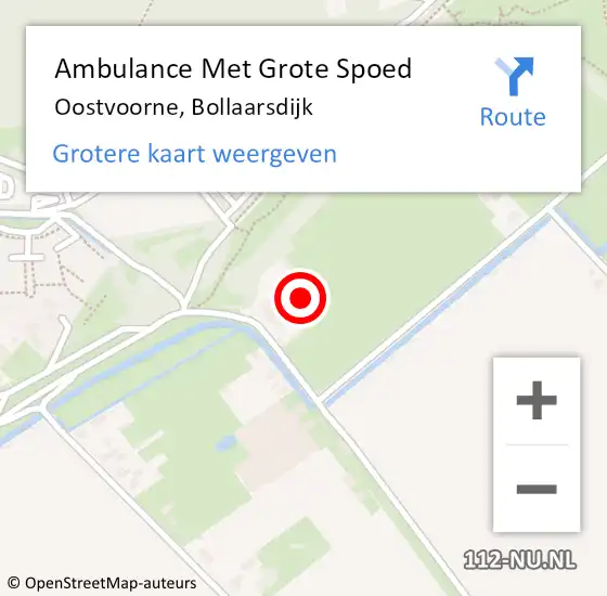 Locatie op kaart van de 112 melding: Ambulance Met Grote Spoed Naar Oostvoorne, Bollaarsdijk op 15 december 2023 09:55