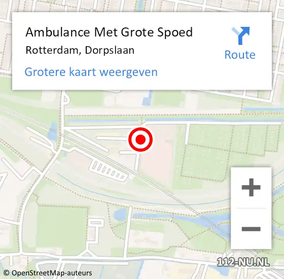 Locatie op kaart van de 112 melding: Ambulance Met Grote Spoed Naar Rotterdam, Dorpslaan op 15 december 2023 10:49