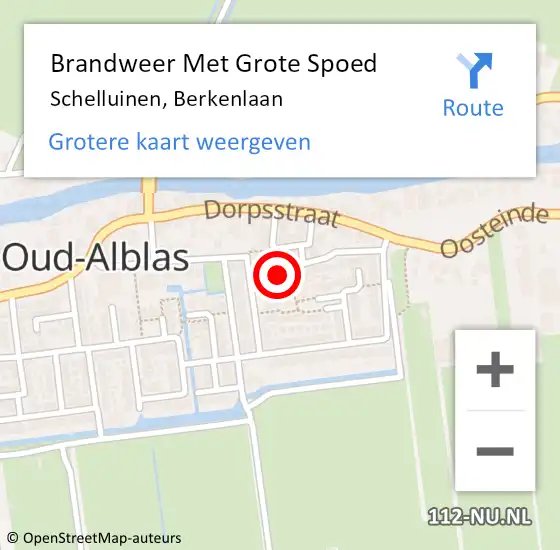 Locatie op kaart van de 112 melding: Brandweer Met Grote Spoed Naar Schelluinen, Berkenlaan op 15 december 2023 10:57