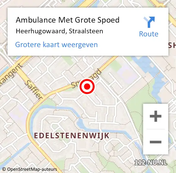 Locatie op kaart van de 112 melding: Ambulance Met Grote Spoed Naar Heerhugowaard, Straalsteen op 15 december 2023 11:56