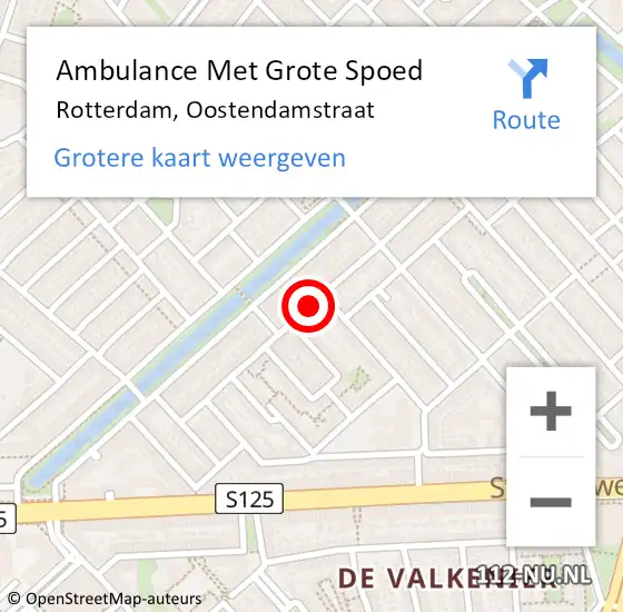 Locatie op kaart van de 112 melding: Ambulance Met Grote Spoed Naar Rotterdam, Oostendamstraat op 15 december 2023 12:00