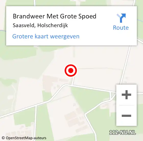 Locatie op kaart van de 112 melding: Brandweer Met Grote Spoed Naar Saasveld, Holscherdijk op 15 december 2023 12:00