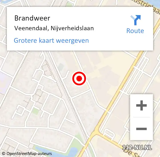 Locatie op kaart van de 112 melding: Brandweer Veenendaal, Nijverheidslaan op 15 december 2023 12:37