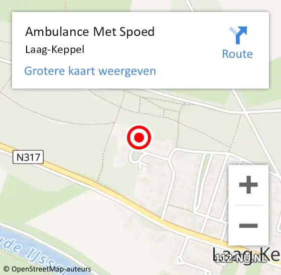 Locatie op kaart van de 112 melding: Ambulance Met Spoed Naar Laag-Keppel op 15 december 2023 12:54
