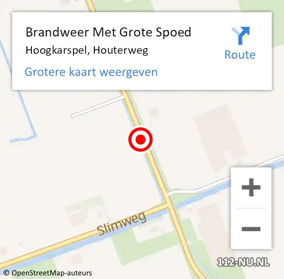 Locatie op kaart van de 112 melding: Brandweer Met Grote Spoed Naar Hoogkarspel, Houterweg op 15 december 2023 13:32