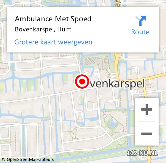 Locatie op kaart van de 112 melding: Ambulance Met Spoed Naar Bovenkarspel, Hulft op 15 december 2023 13:36