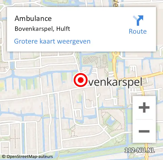 Locatie op kaart van de 112 melding: Ambulance Bovenkarspel, Hulft op 15 december 2023 13:37