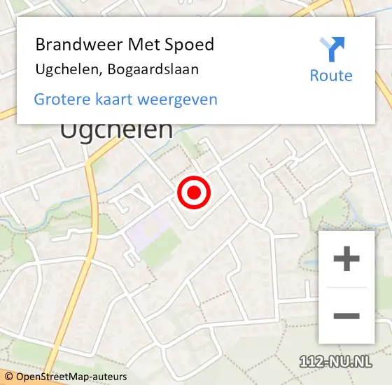 Locatie op kaart van de 112 melding: Brandweer Met Spoed Naar Ugchelen, Bogaardslaan op 15 december 2023 14:45