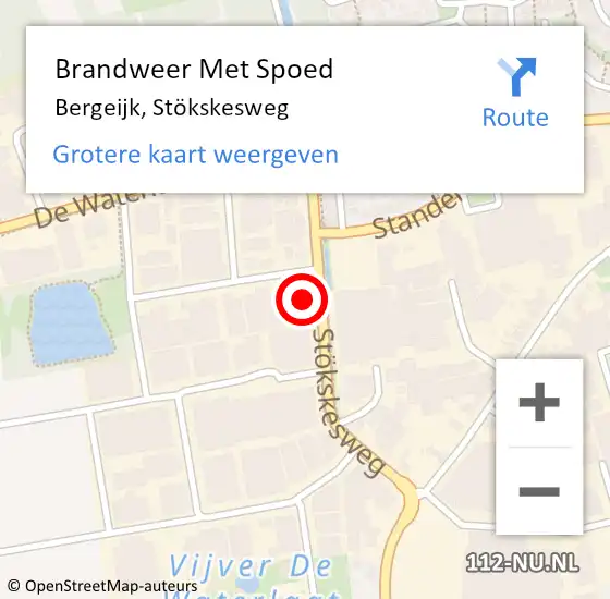 Locatie op kaart van de 112 melding: Brandweer Met Spoed Naar Bergeijk, Stökskesweg op 15 december 2023 15:07