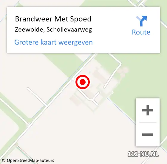 Locatie op kaart van de 112 melding: Brandweer Met Spoed Naar Zeewolde, Schollevaarweg op 15 december 2023 15:58