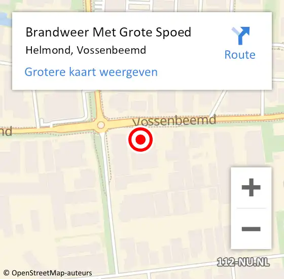 Locatie op kaart van de 112 melding: Brandweer Met Grote Spoed Naar Helmond, Vossenbeemd op 15 december 2023 16:44