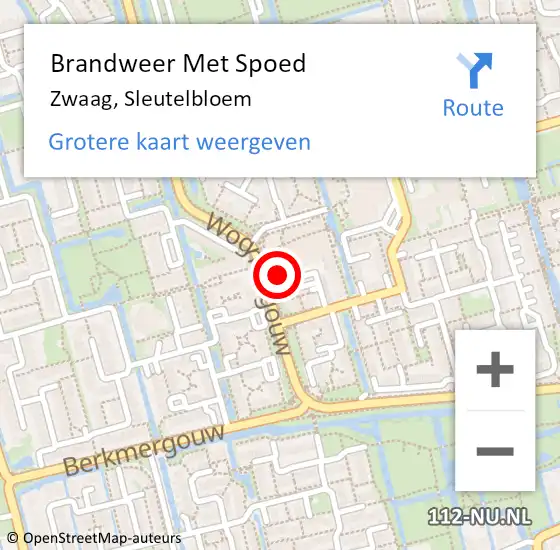 Locatie op kaart van de 112 melding: Brandweer Met Spoed Naar Zwaag, Sleutelbloem op 15 december 2023 16:45