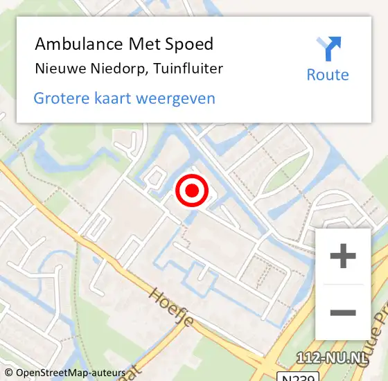 Locatie op kaart van de 112 melding: Ambulance Met Spoed Naar Nieuwe Niedorp, Tuinfluiter op 15 december 2023 17:22