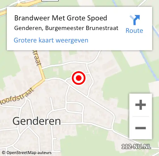 Locatie op kaart van de 112 melding: Brandweer Met Grote Spoed Naar Genderen, Burgemeester Brunestraat op 15 december 2023 17:55