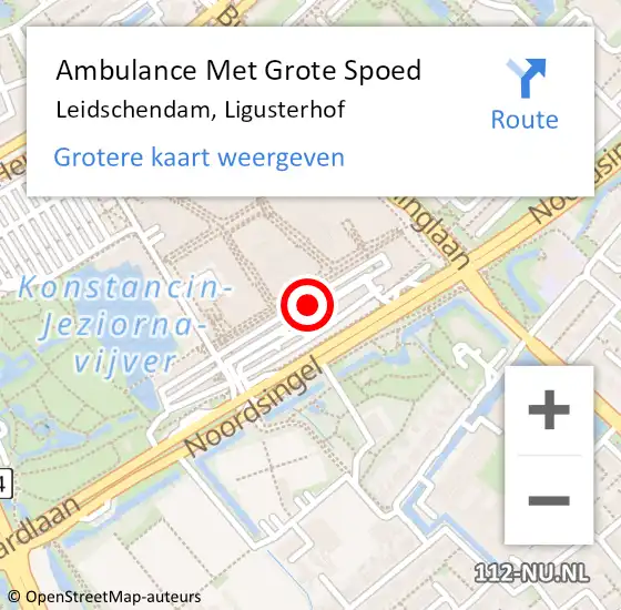 Locatie op kaart van de 112 melding: Ambulance Met Grote Spoed Naar Leidschendam, Ligusterhof op 15 december 2023 18:04