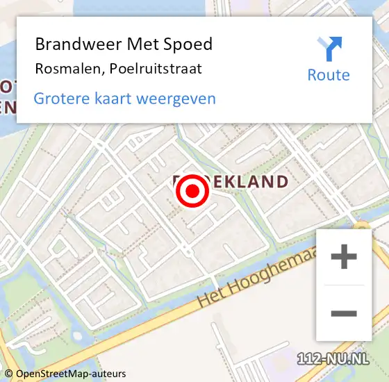 Locatie op kaart van de 112 melding: Brandweer Met Spoed Naar Rosmalen, Poelruitstraat op 15 december 2023 18:24