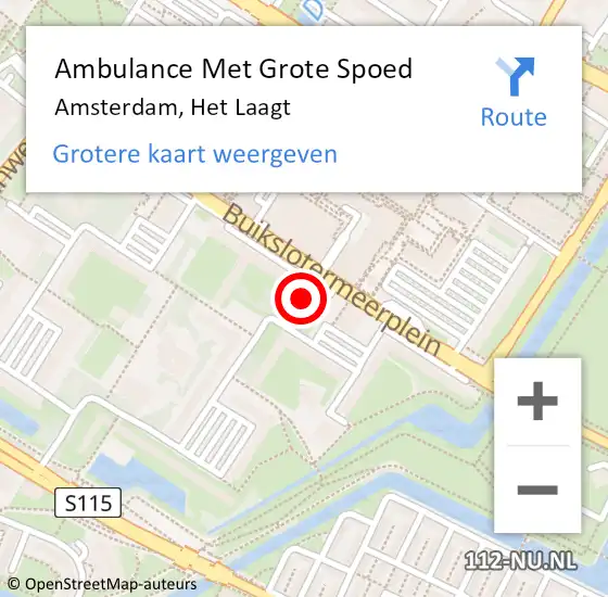 Locatie op kaart van de 112 melding: Ambulance Met Grote Spoed Naar Amsterdam, Het Laagt op 15 december 2023 18:57