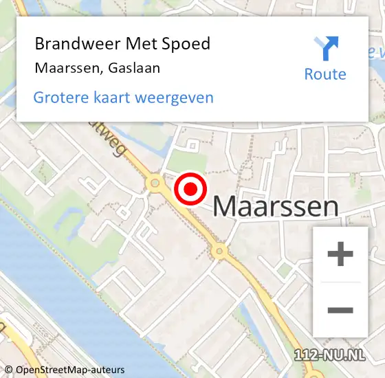 Locatie op kaart van de 112 melding: Brandweer Met Spoed Naar Maarssen, Gaslaan op 15 december 2023 19:33