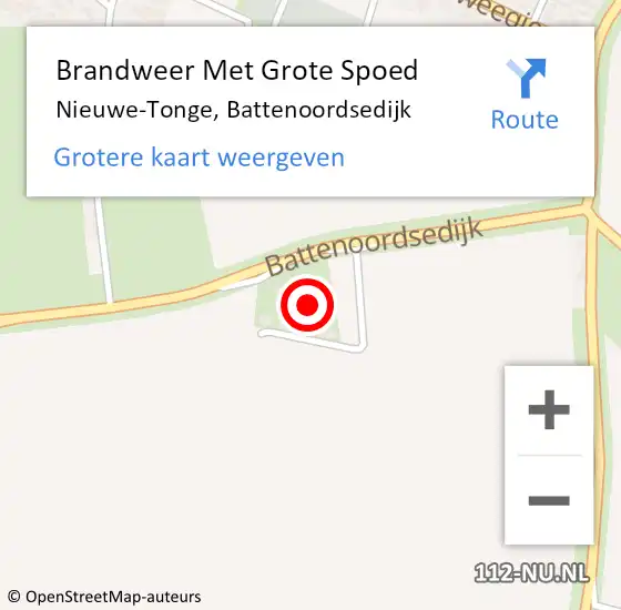 Locatie op kaart van de 112 melding: Brandweer Met Grote Spoed Naar Nieuwe-Tonge, Battenoordsedijk op 15 december 2023 20:13