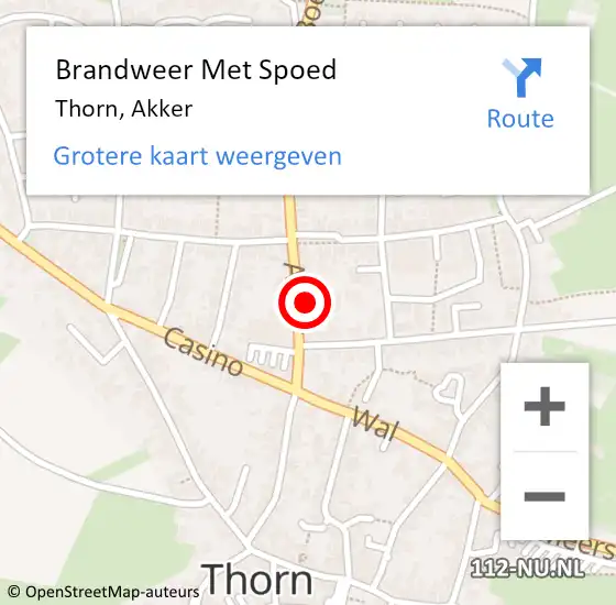 Locatie op kaart van de 112 melding: Brandweer Met Spoed Naar Thorn, Akker op 15 december 2023 20:14