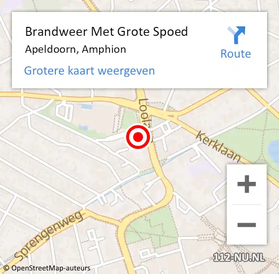 Locatie op kaart van de 112 melding: Brandweer Met Grote Spoed Naar Apeldoorn, Amphion op 15 december 2023 20:19