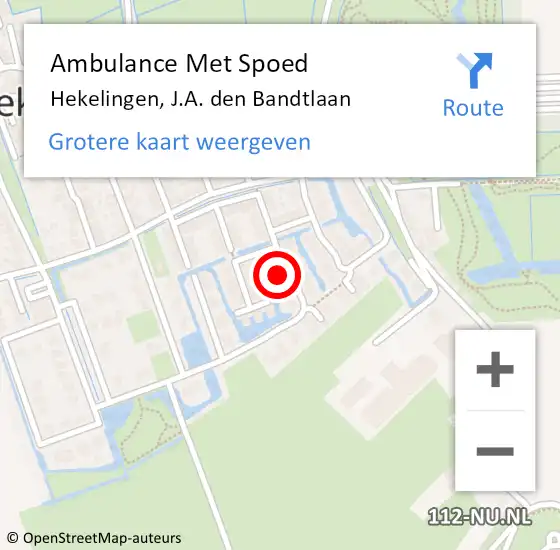 Locatie op kaart van de 112 melding: Ambulance Met Spoed Naar Hekelingen, J.A. den Bandtlaan op 15 december 2023 21:16