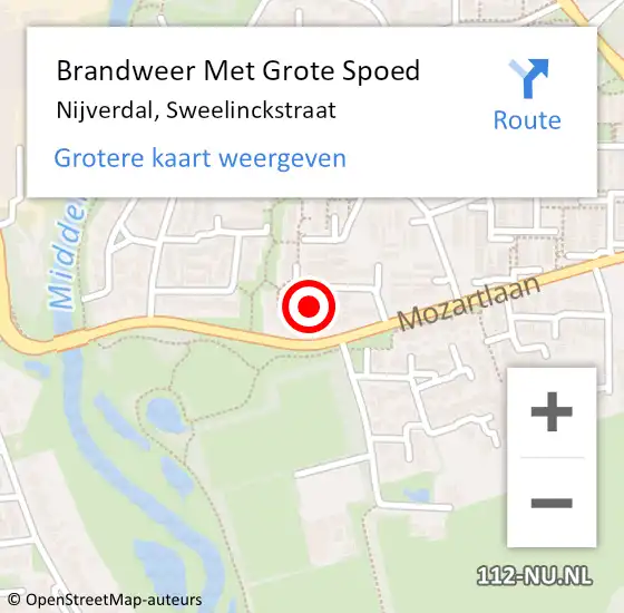 Locatie op kaart van de 112 melding: Brandweer Met Grote Spoed Naar Nijverdal, Sweelinckstraat op 15 december 2023 22:16