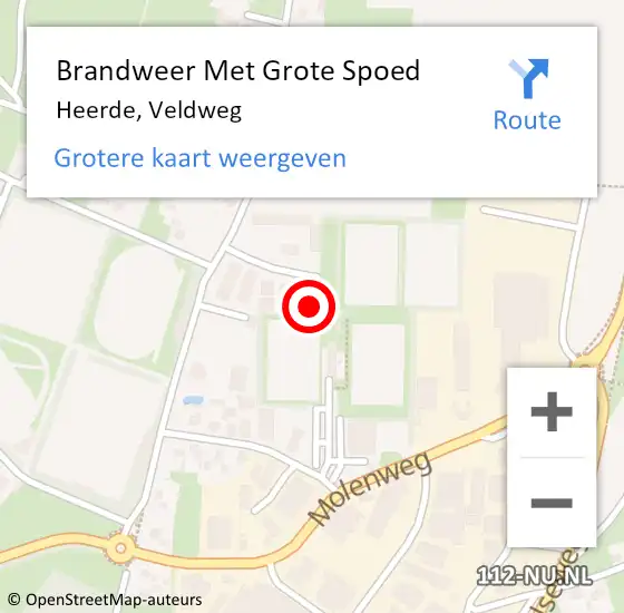 Locatie op kaart van de 112 melding: Brandweer Met Grote Spoed Naar Heerde, Veldweg op 15 december 2023 23:22