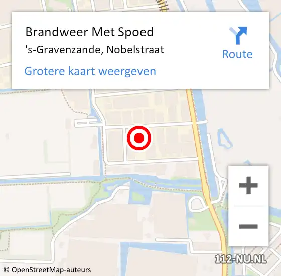 Locatie op kaart van de 112 melding: Brandweer Met Spoed Naar 's-Gravenzande, Nobelstraat op 15 december 2023 23:53