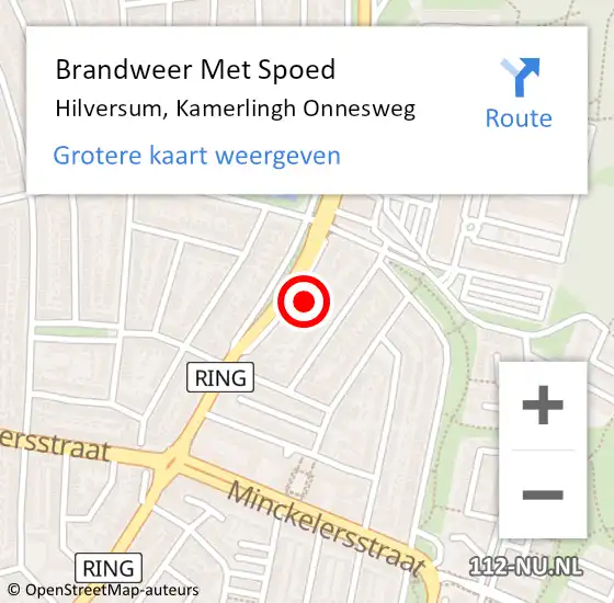 Locatie op kaart van de 112 melding: Brandweer Met Spoed Naar Hilversum, Kamerlingh Onnesweg op 16 december 2023 00:07