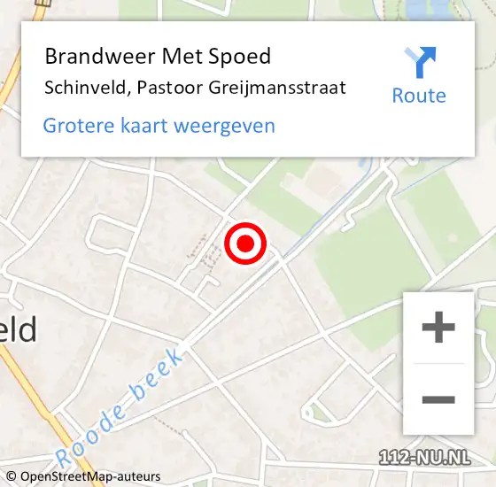 Locatie op kaart van de 112 melding: Brandweer Met Spoed Naar Schinveld, Pastoor Greijmansstraat op 16 december 2023 00:38