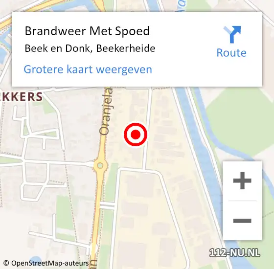 Locatie op kaart van de 112 melding: Brandweer Met Spoed Naar Beek en Donk, Beekerheide op 16 december 2023 00:56
