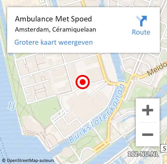 Locatie op kaart van de 112 melding: Ambulance Met Spoed Naar Amsterdam, Céramiquelaan op 16 december 2023 02:58