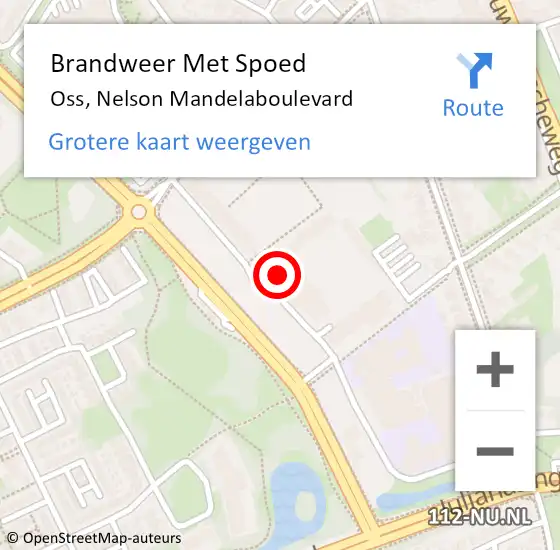 Locatie op kaart van de 112 melding: Brandweer Met Spoed Naar Oss, Nelson Mandelaboulevard op 16 december 2023 05:37