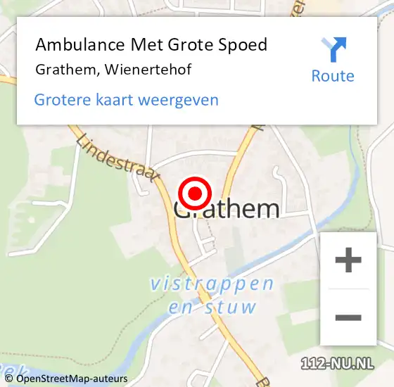 Locatie op kaart van de 112 melding: Ambulance Met Grote Spoed Naar Grathem, Wienertehof op 16 december 2023 06:20