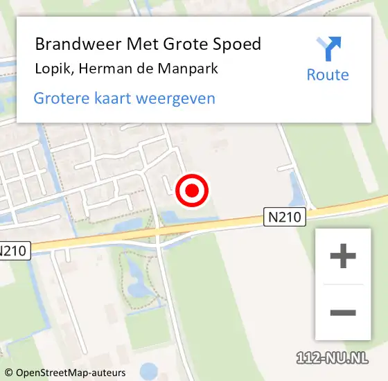 Locatie op kaart van de 112 melding: Brandweer Met Grote Spoed Naar Lopik, Herman de Manpark op 16 december 2023 07:48