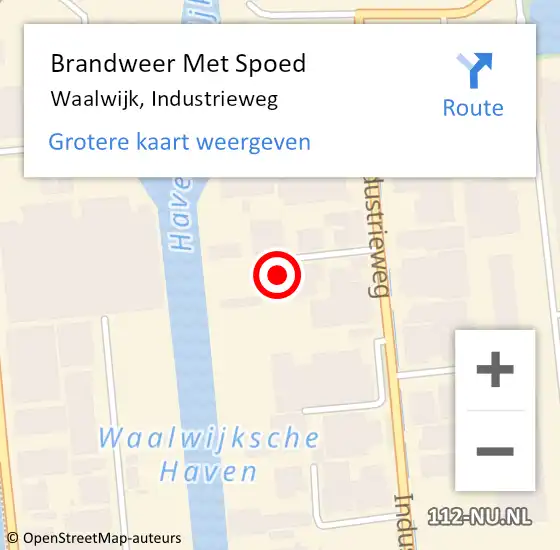 Locatie op kaart van de 112 melding: Brandweer Met Spoed Naar Waalwijk, Industrieweg op 16 december 2023 09:09