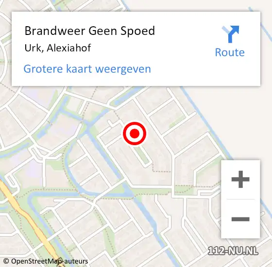 Locatie op kaart van de 112 melding: Brandweer Geen Spoed Naar Urk, Alexiahof op 16 december 2023 09:18