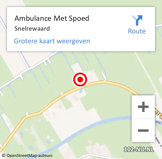 Locatie op kaart van de 112 melding: Ambulance Met Spoed Naar Snelrewaard op 16 december 2023 11:11