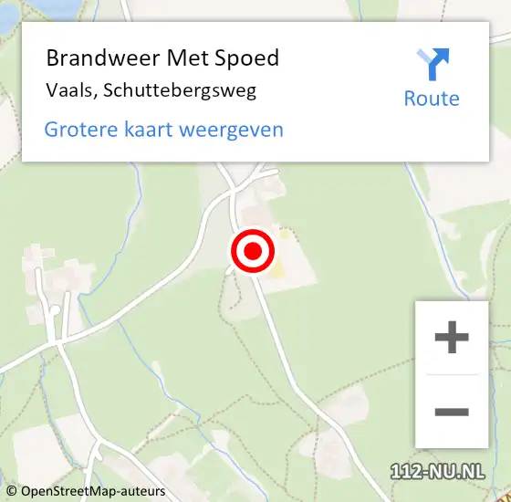 Locatie op kaart van de 112 melding: Brandweer Met Spoed Naar Vaals, Schuttebergsweg op 16 december 2023 11:32