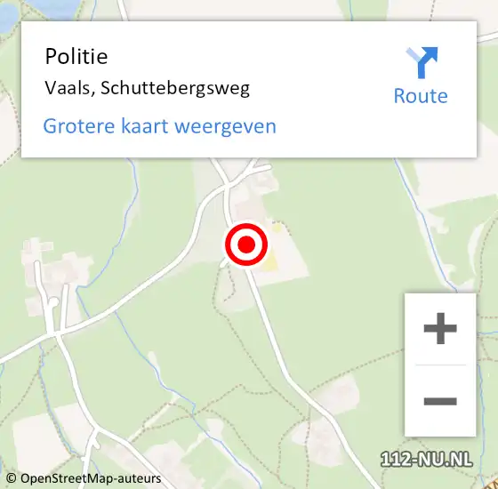 Locatie op kaart van de 112 melding: Politie Vaals, Schuttebergsweg op 16 december 2023 11:32