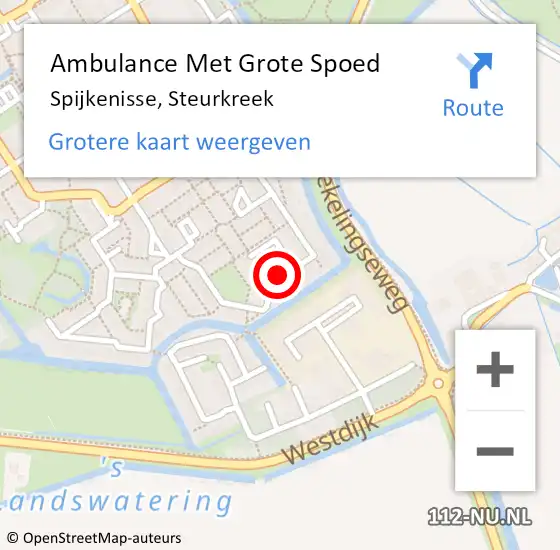 Locatie op kaart van de 112 melding: Ambulance Met Grote Spoed Naar Spijkenisse, Steurkreek op 16 december 2023 12:21