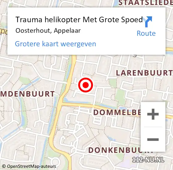 Locatie op kaart van de 112 melding: Trauma helikopter Met Grote Spoed Naar Oosterhout, Appelaar op 16 december 2023 12:38