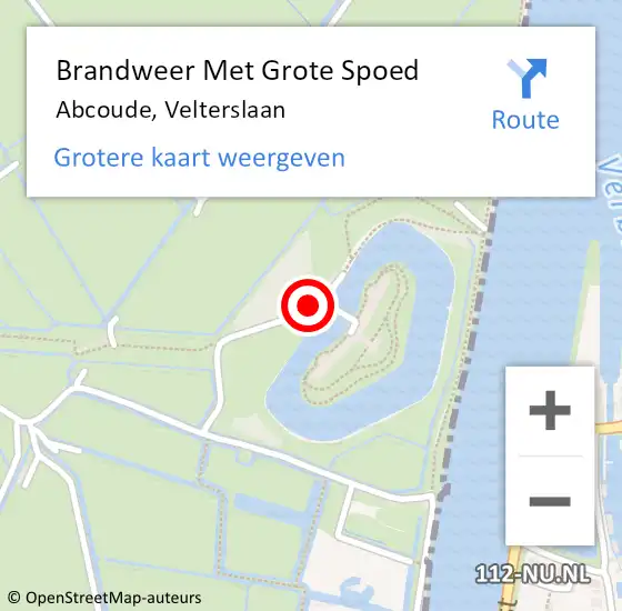 Locatie op kaart van de 112 melding: Brandweer Met Grote Spoed Naar Abcoude, Velterslaan op 16 december 2023 12:52